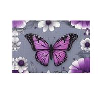 Jigsaw Puzzles1000 Pezzi Yyhwhjde Bella Viola Farfalla Floreale Immagine Educativa Intellettuale Puzzle in legno, Divertenti Puzzle, Stress Alleviare Puzzle