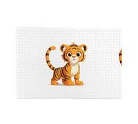 Jigsaw Puzzles1000 pezzi Yyhwhjde Cute Little Tiger con testa inclinata stampe puzzle in legno di qualità per adulti e bambini, puzzle divertenti, puzzle antistress