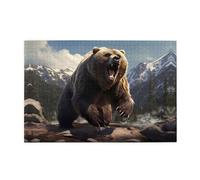 Jigsaw Puzzles1000 Pezzi Yyhwhjde Fierce Grizzly Bears Immagine Educativo Intellettuale Puzzle in legno, Divertenti Puzzle, Stress Alleviare Puzzle
