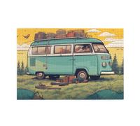 Jigsaw Puzzles1000 Pezzi Yyhwhjde Happy Campers Immagine Educativo Intellettuale Puzzle in legno, Divertenti Puzzle, Stress Alleviare Puzzle