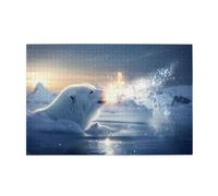 Jigsaw Puzzles1000 Pezzi Yyhwhjde Orso Bianco nel Lago Stampe Puzzle Educativi Intellettuali in Legno Puzzle, Divertenti Puzzle, Gioco antistress