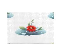 Jigsaw Puzzles1000 Pezzi Yyhwhjde Piccolo Fiore Rosso nel Ghiaccio Immagine Educativo Intellettuale Puzzle in legno, Divertenti Puzzle, Stress Alleviare Puzzle