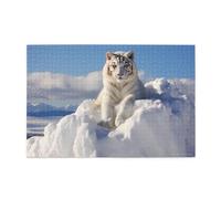 Jigsaw Puzzles1000 Pezzi Yyhwhjde Snowy Mountain White Tiger Stampe Educative Puzzle Intellettuali in legno, Divertenti Puzzle, Gioco antistress
