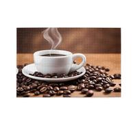 Jigsaw Puzzles1000 pezzi Yyhwhjde tazza di caffè e chicchi di caffè stampe puzzle in legno di qualità per adulti e bambini, puzzle divertenti, puzzle antistress