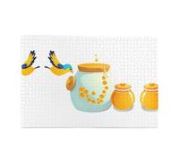 Jigsaw Puzzles1000 Pezzi Yyhwhjde Uccello Accanto al Miele Pot Stampe Puzzle Educativi Intellettuali in legno, Puzzle Divertenti, Gioco antistress