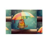 Jigsaw Puzzles1000 Pezzi Yyhwhjde Uccello Sotto L'Ombrello Arcobaleno Immagine Educativo Intellettuale Puzzle in legno, Divertenti Puzzle, Stress Alleviare Puzzle