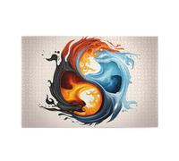 Jigsaw Puzzles1000 Pezzi Yyhwhjde Yin Yang Fuoco Acqua Immagine Educativa Intellettuale Puzzle in legno, Divertenti Puzzle, Stress Alleviare Puzzle