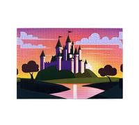 Jigsaw Puzzles1000 Pezzo Whjdpp Castello Sotto Il Tramonto Modello Educativo Intellettuale Puzzle in legno, Divertenti Puzzle, Stress Alleviare Puzzle
