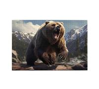 Jigsaw Puzzles1000 Pezzo Whjdpp Feroce Grizzly Bears Modello Educativo Intellettuale Puzzle in legno, Divertenti Puzzle, Stress Alleviare Puzzle