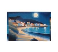 Jigsaw Puzzles1000 Pezzo Whjdpp Una piccola città sotto il chiaro di luna modello educativo intellettuale puzzle in legno, puzzle divertenti, puzzle antistress