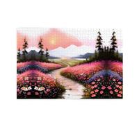 Jigsaw Puzzles1000 Pezzo Yyhwhjde Un percorso pieno di fiori Immagine Educativo Intellettuale Puzzle in legno, Divertenti Puzzle, Stress Alleviare Puzzle