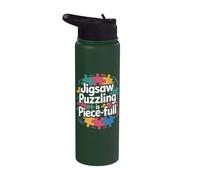 Jigsaw Puzzling È Pezzo Completo Puzzle Amante Calma Stainless Steel Insulated Water Bottle