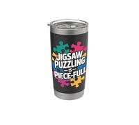 Jigsaw Puzzling È Pezzo Pieno Colorato Puzzle Amore Bicchiere termico in acciaio inox doppia parete