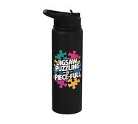 Jigsaw Puzzling È Pezzo Pieno Colorato Puzzle Amore Stainless Steel Insulated Water Bottle