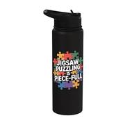 Jigsaw Puzzling Is Piece Full Puzzle Amante Jigsaw Stainless Steel Insulated Water Bottle