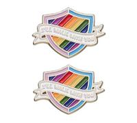 JIHFOHHA 2 spille smaltate arcobaleno con scritta "I will walk with you" LGBT Pride, spille da bavero per borse, zaini, spille regalo per donne e ragazze