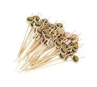 JIHUOO 100 stuzzicadenti in legno per hamburger, cocktail, carini, frutta, sandwich, stuzzicadenti, dessert, antipasti, spiedini, per baby shower, compleanni, feste di nozze