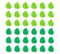 JIHUOO 120 ciondoli in resina a forma di foglia verde, in plastica, con retro piatto, per scrapbooking, cabochon, graziosi ciondoli a forma di melma, con retro piatto, ornamenti senza fori, per