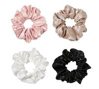 JIHUOO 4 elastici per capelli grandi in raso, grandi dimensioni, elastici per capelli, elastici per capelli, elastici per coda di cavallo, accessori per capelli per ragazze e donne