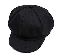 JIHUOO Cappelli piatti per bambini con visiera, per ragazzi e ragazze, nero