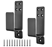 JIHXYER 2 Pezzi Staffe per Barricate per Porte per Legname 2 X 4, Barricata di Porta Addensata per Impieghi Gravosi, Staffe a U del Supporto della Barra Aperta di Caduta in Acciaio al Carbonio, Nero