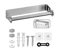 JIHXYER Porta asciugamani da cucina in acciaio inox, 28 cm, colore argento, porta rotolo da cucina con viti