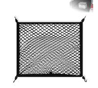 JIHXYER Rete bagagli per auto, 80 x 60 cm, allungabile fino a 160 x 120 cm, rete elastica per bagagliaio con 4 ganci, organizer nero in rete per il fissaggio dei bagagli