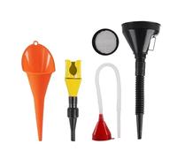 JIHXYER Set di 4 imbuti universali per serbatoio auto con beccuccio rimovibile e imbuto lungo, imbuto flessibile in plastica per il riempimento di benzina/acqua/olio