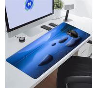 Jiian Tappetino Mouse XXL, Tappetino per Mouse da Gaming 900x400x2 mm, Tappetino Scrivania Grande, con Base in Gomma Antiscivolo, Mousepad per Ufficio e Gaming (Barriere Coralline Lago)