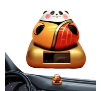 Jiimhte Bambola da cruscotto solare, bambola ad energia solare - Decorazione per bambola panda da cruscotto ad energia solare - Ornamento per auto solare con immagine di panda cartone animato per