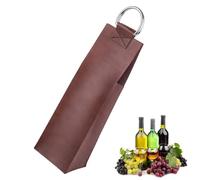 Jiimhte Borsa per il trasporto di vino singolo, in poliuretano, per champagne retrò, per bottiglie di vino, liquore e spumante (11 x 11 x 44,5 cm), marrone scuro, 1 stück (1er Pack), Vedi descrizione