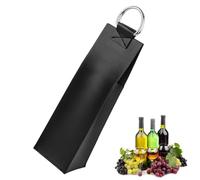 Jiimhte Borsa per il trasporto di vino singolo, in poliuretano, per champagne retrò, per bottiglie di vino, liquore e spumante (11 x 11 x 44,5 cm), Nero , 1 stück (1er Pack), Vedi descrizione
