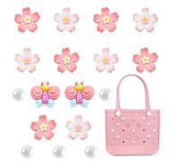 Jiimhte CAMPIO DI PURA TOTE, CAMPIO PURA SICK | 17x Eva Tote Beach Borse Decoration for Women - Manico a un ciondolo di fiori per borsetta per il pacchetto di assorbimento del sole