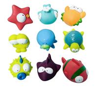 Jiimhte Giocattoli da Bagno per Bambini | Set da 9 Pezzi Galleggianti Senza Fori con Animali,Giocattoli a Tema Animali per Vasca da Bagno | Per e Bambini 6-18 , Ideale per Casa, Piscina, Viaggi,