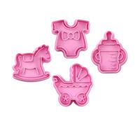 jiingekk 4 pz Passeggini Bottiglie Forma Impasto Pressa Strumento Lavabile in lavastoviglie Forniture da forno Per Dolci fatti a mano Artigianato Innovativo Celebrazione Del Bambino