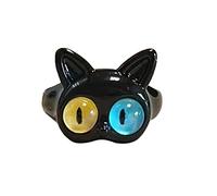 jiingekk Anelli leggeri alla moda con occhi carini animali impilabili in resina colorata aperti adatti per donne e ragazze occhi, Misura unica, come descritto, come descritto