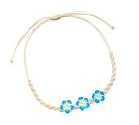 jiingekk Artigianale Tessuto Frangipani Collana Polimeri Colorati Argilla Blooms Gioielli Portatile Per Musica Festival Abbigliamento Casual Handmade Collana Fiore Intrecciato, Misura unica, come