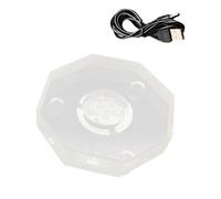 jiingekk Base luminosa decorativa con funzionamento USB, con 7 modalità cromatiche per esporre oggetti in vetro, alloggiamento in ABS sicuro, base luminosa a LED colorata, Misura unica, come descritto