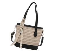 jiingekk Borsa a tracolla da donna di grande capacità a tracolla alla moda da spiaggia bella messaggeri borsa a secchiello di paglia bella tracolla per le donne secchio di paglia semplice spalla
