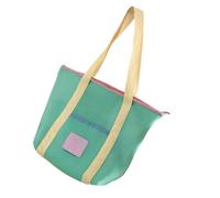 jiingekk Borsa da spiaggia multiuso a rete pieghevole con funzione di asciugatura rapida borsa per le vacanze essenziali da spiaggia ventilata, Verde, One Size