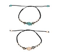 jiingekk Braccialetto elastico elastico con tartarughe marine, pietre turchesi naturali, accessorio per uomini e donne
