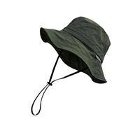 jiingekk Cappello da pescatore unisex, protezione solare per esterni, pieghevole, a tesa larga, in nylon, leggero, per spiaggia e campeggio, Verde militare, Taglia unica