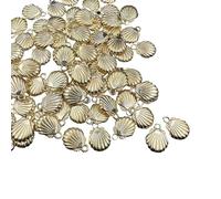 jiingekk Confezione da 50 ciondoli a forma di conchiglia a forma di stella e pesce, accessori per la creazione di gioielli, bracciali, collane, orecchini, artigianato per collane, Misura unica