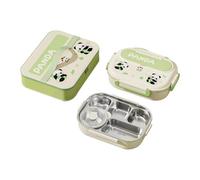 jiingekk Contenitore per il pranzo diviso, design cartone animato, isolamento a doppio strato, adatto al microonde, per uso scolastico, adatto al microonde, in acciaio inox