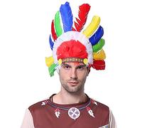 jiingekk Fasce per capelli etniche indiane accessori gioielli etnici accessori piumati copricapo per mascherate Decors piuma per gli uomini