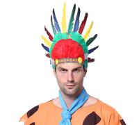 jiingekk Fasce per capelli etniche indiane accessori gioielli etnici accessori piumati copricapo per mascherate Decors piuma per gli uomini