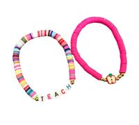 jiingekk Frutta in legno perline insegnante ringraziamento donne educatori scuola braccialetto regolabile accessori insegnante gioielli con simbolo, Misura unica, come descritto