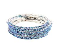 jiingekk Lussuosa catena da polso con perline di cristallo multistrato, elastica, comoda da indossare, con strass