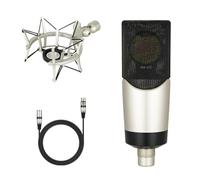 jiingekk Microfono a diaframma vocale professionale 48V dello studio del condensatore per lo streaming live di gioco del computer