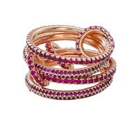 jiingekk Regolabile Misto Metallo Stacking Anelli Per Le Donne Colorato Cubic Zirconia Pietra Impilabile Gioielli Accessorio Alla Moda Impilabile Set